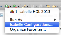 Launch configurations toolbar button